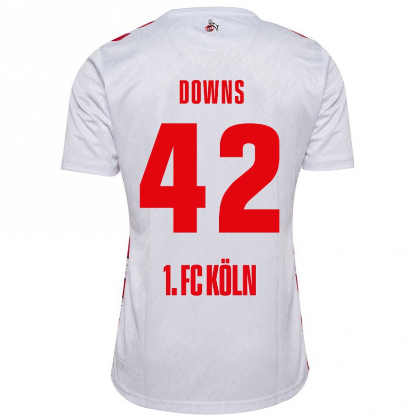 Niño Fútbol Camiseta Damion Downs #42 Blanco Rojo 1ª Equipación 2024/25 Perú