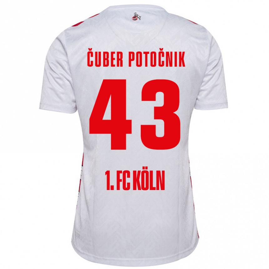 Niño Fútbol Camiseta Jaka Cuber Potocnik #43 Blanco Rojo 1ª Equipación 2024/25 Perú