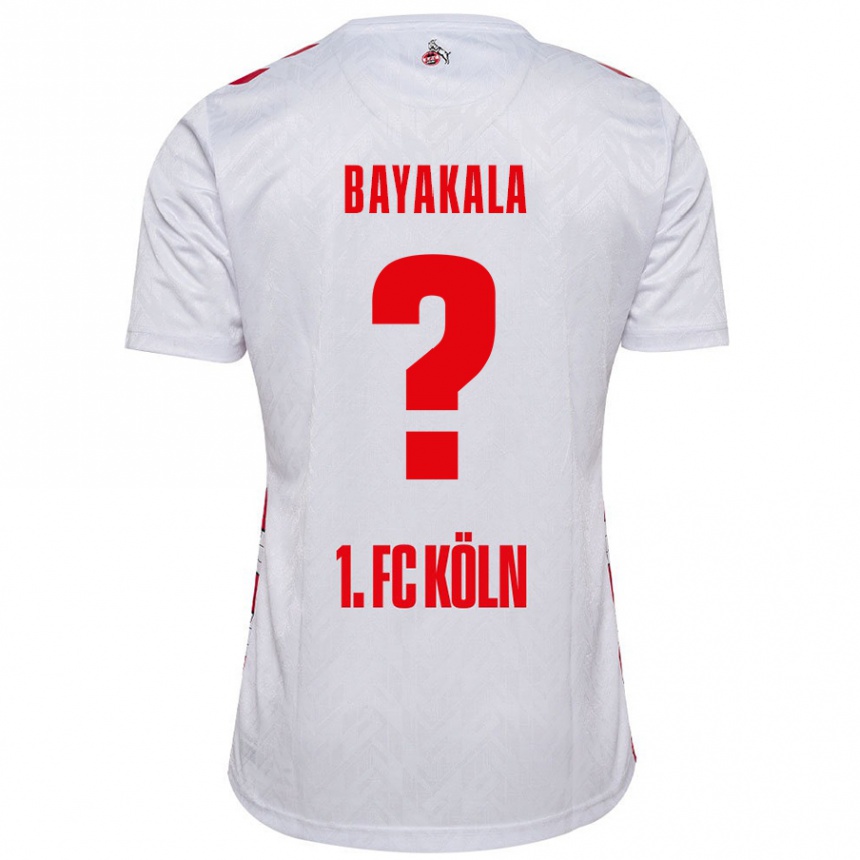 Niño Fútbol Camiseta Aaron Bayakala #0 Blanco Rojo 1ª Equipación 2024/25 Perú