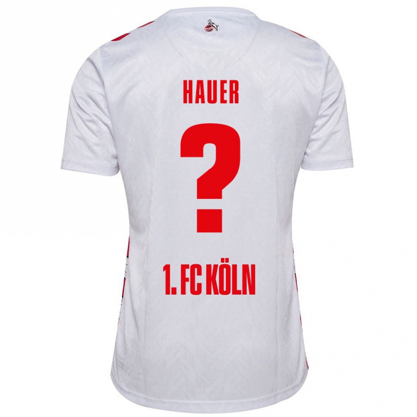 Niño Fútbol Camiseta Luis Hauer #0 Blanco Rojo 1ª Equipación 2024/25 Perú