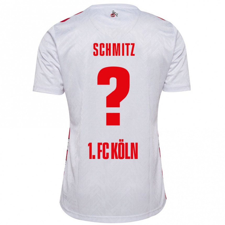 Niño Fútbol Camiseta Timo Schmitz #0 Blanco Rojo 1ª Equipación 2024/25 Perú