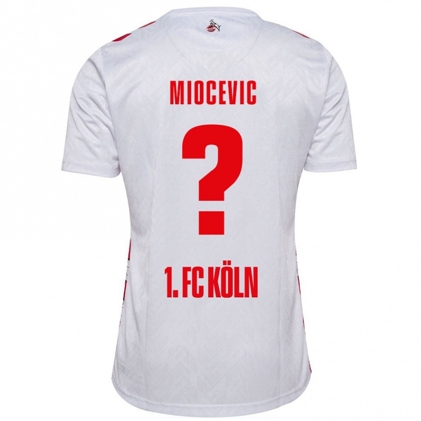 Niño Fútbol Camiseta Gabriel Miocevic #0 Blanco Rojo 1ª Equipación 2024/25 Perú