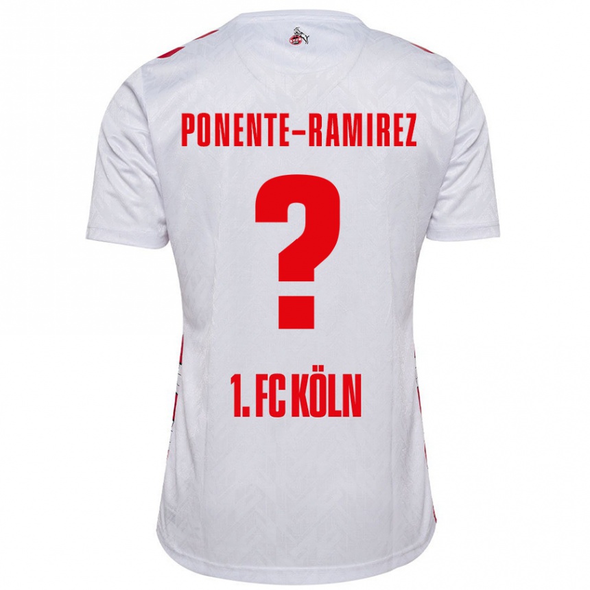 Niño Fútbol Camiseta Jason Ponente-Ramirez #0 Blanco Rojo 1ª Equipación 2024/25 Perú