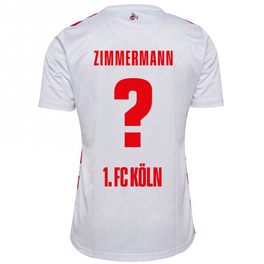 Niño Fútbol Camiseta Nick Zimmermann #0 Blanco Rojo 1ª Equipación 2024/25 Perú