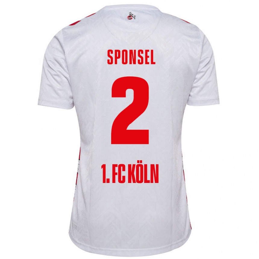 Niño Fútbol Camiseta Meiko Sponsel #2 Blanco Rojo 1ª Equipación 2024/25 Perú