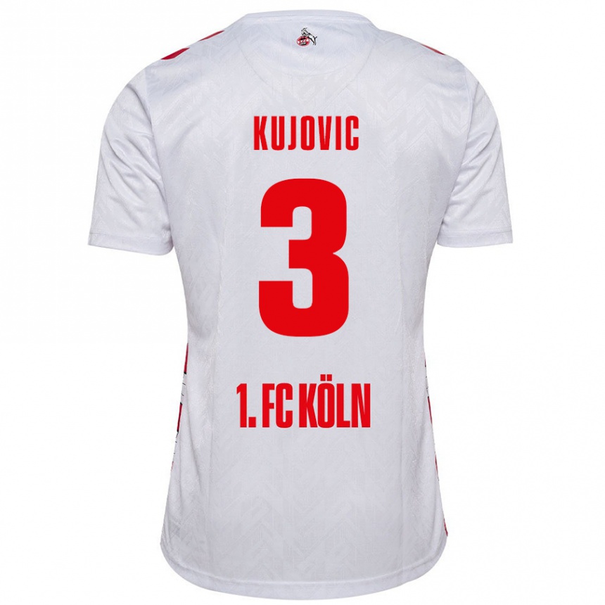 Niño Fútbol Camiseta Emin Kujovic #3 Blanco Rojo 1ª Equipación 2024/25 Perú