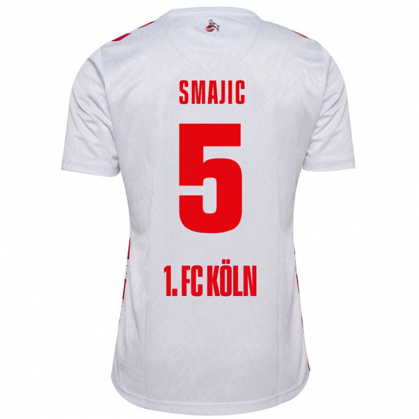 Niño Fútbol Camiseta Rijad Smajic #5 Blanco Rojo 1ª Equipación 2024/25 Perú