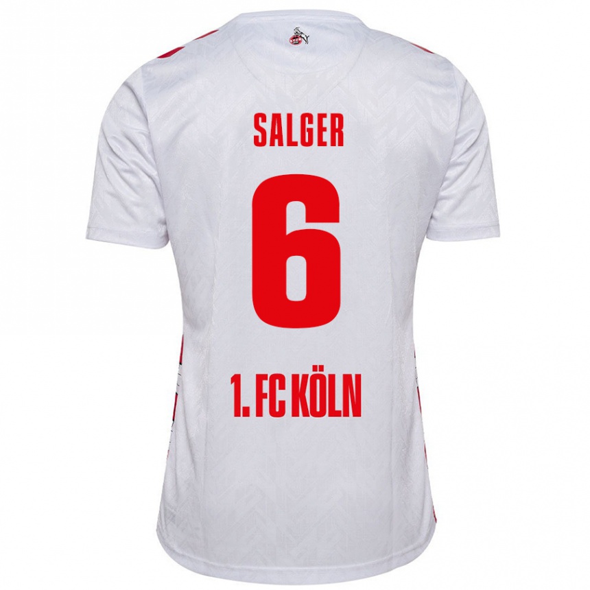 Niño Fútbol Camiseta Stephan Salger #6 Blanco Rojo 1ª Equipación 2024/25 Perú