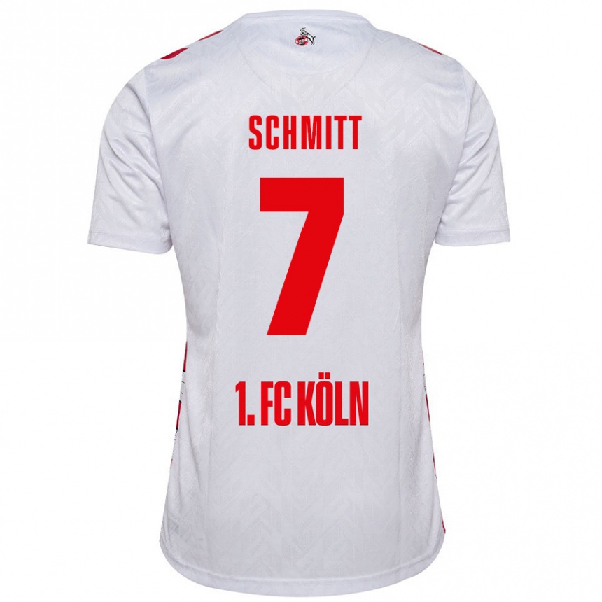 Niño Fútbol Camiseta Oliver Schmitt #7 Blanco Rojo 1ª Equipación 2024/25 Perú