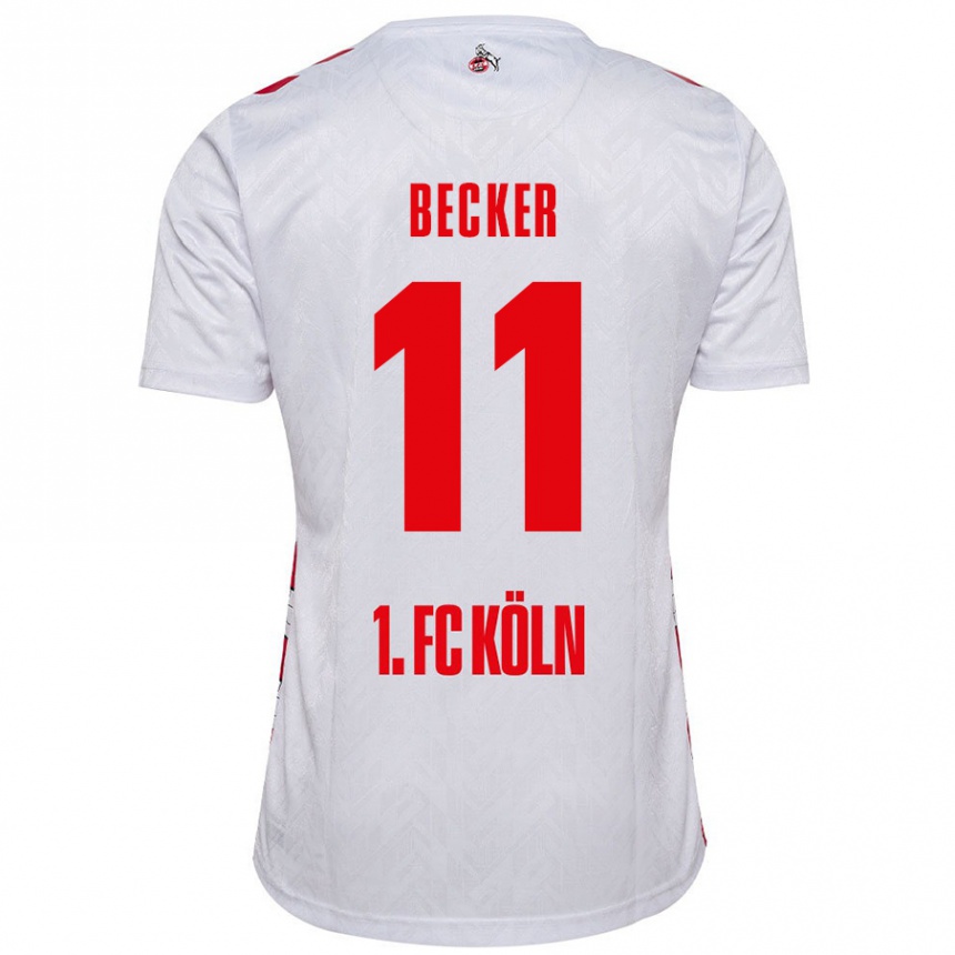 Niño Fútbol Camiseta Marlon Becker #11 Blanco Rojo 1ª Equipación 2024/25 Perú