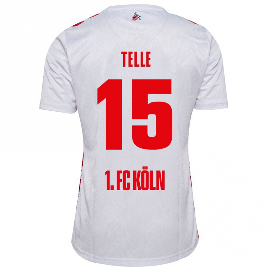 Niño Fútbol Camiseta Neo Telle #15 Blanco Rojo 1ª Equipación 2024/25 Perú