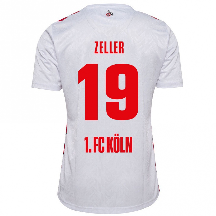 Niño Fútbol Camiseta Dóra Zeller #19 Blanco Rojo 1ª Equipación 2024/25 Perú