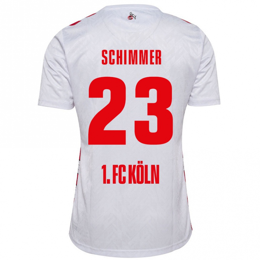 Niño Fútbol Camiseta Marleen Schimmer #23 Blanco Rojo 1ª Equipación 2024/25 Perú