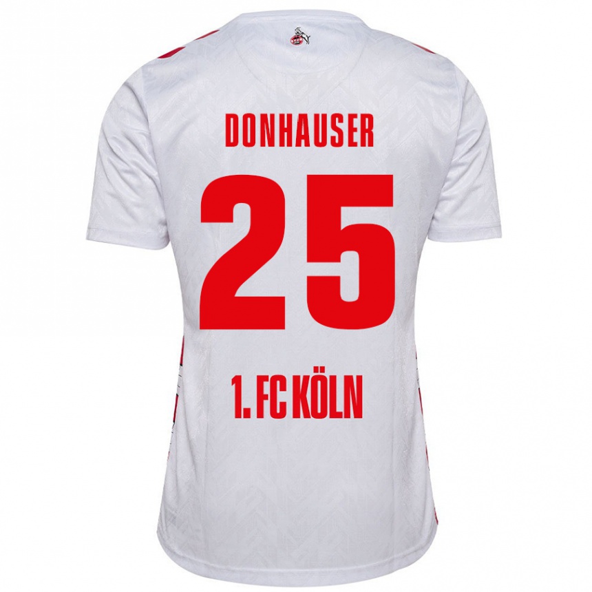 Niño Fútbol Camiseta Laura Donhauser #25 Blanco Rojo 1ª Equipación 2024/25 Perú