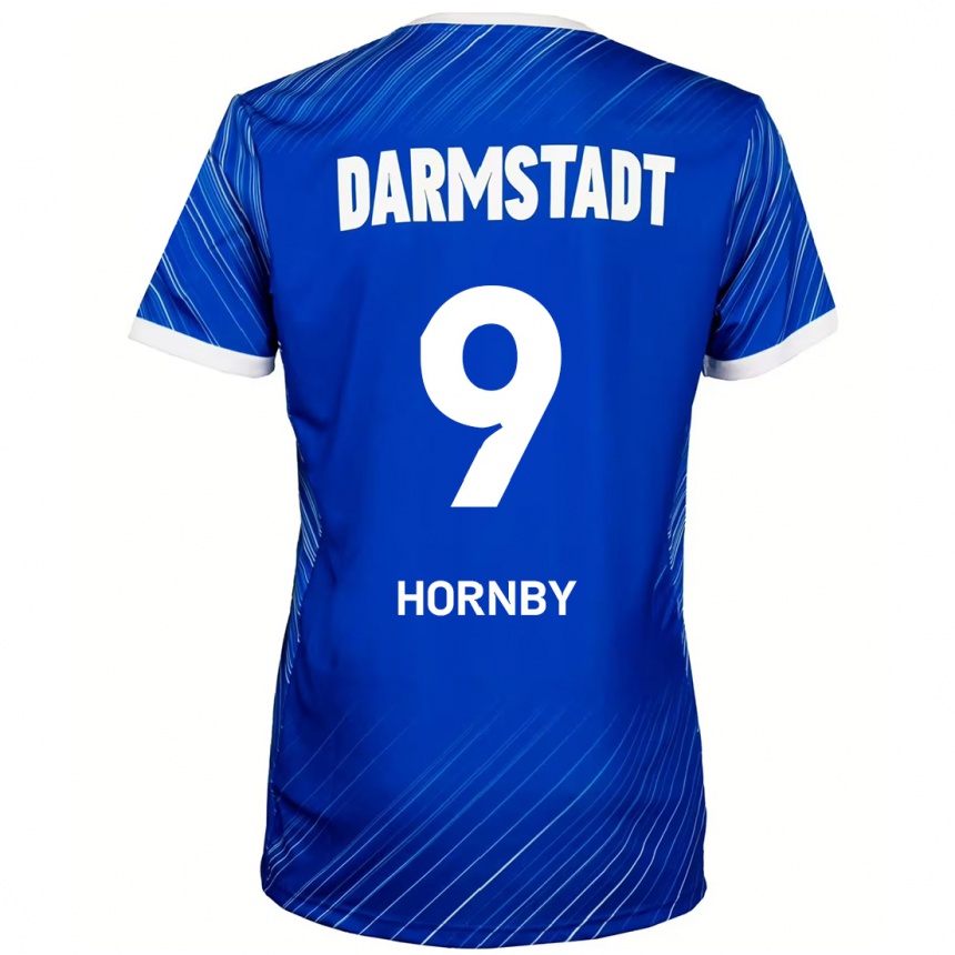 Niño Fútbol Camiseta Fraser Hornby #9 Azul Blanco 1ª Equipación 2024/25 Perú