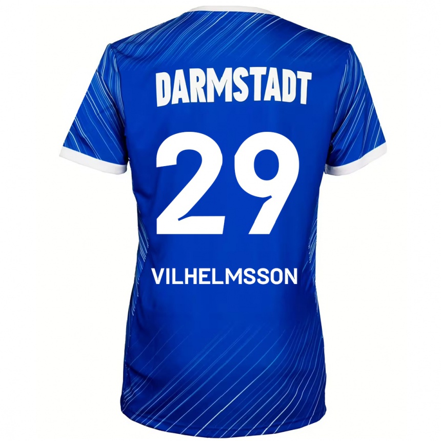 Niño Fútbol Camiseta Oscar Vilhelmsson #29 Azul Blanco 1ª Equipación 2024/25 Perú