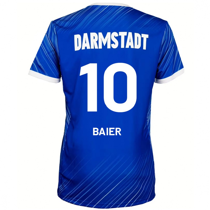 Niño Fútbol Camiseta Nico Baier #10 Azul Blanco 1ª Equipación 2024/25 Perú