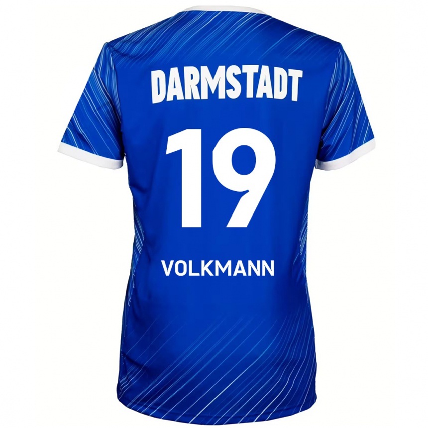 Niño Fútbol Camiseta Japhet Volkmann #19 Azul Blanco 1ª Equipación 2024/25 Perú