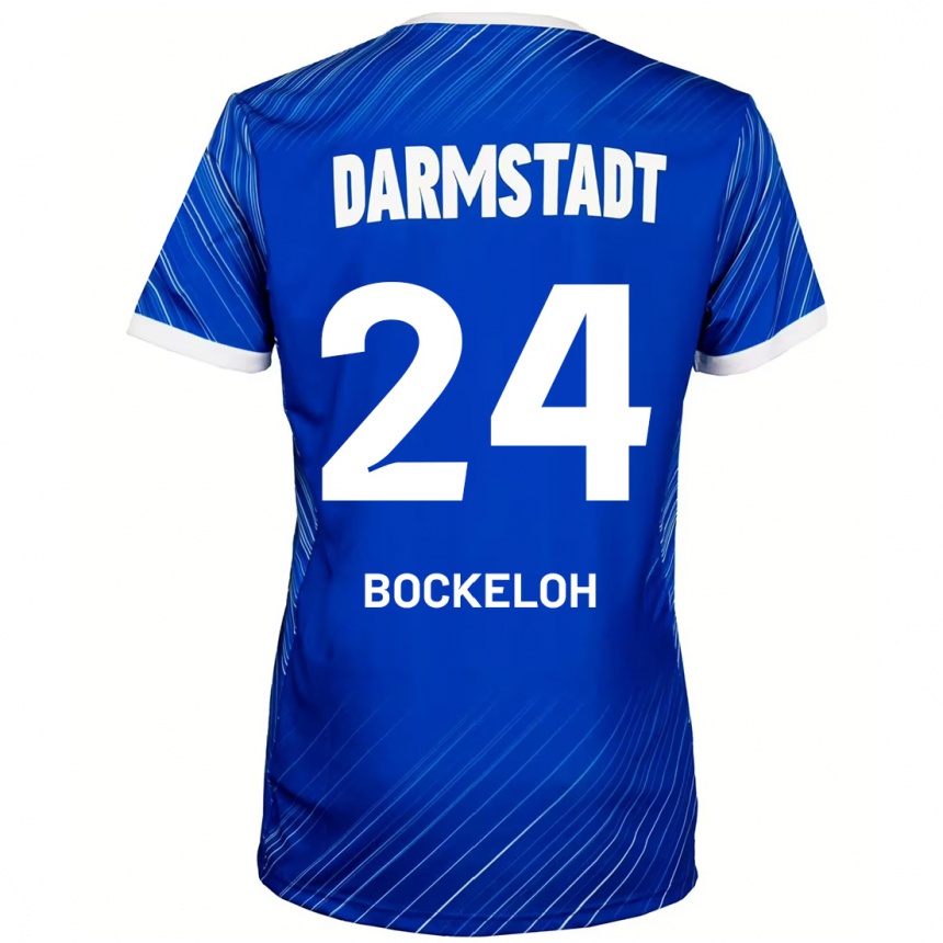 Niño Fútbol Camiseta Leonhard Bockeloh #24 Azul Blanco 1ª Equipación 2024/25 Perú