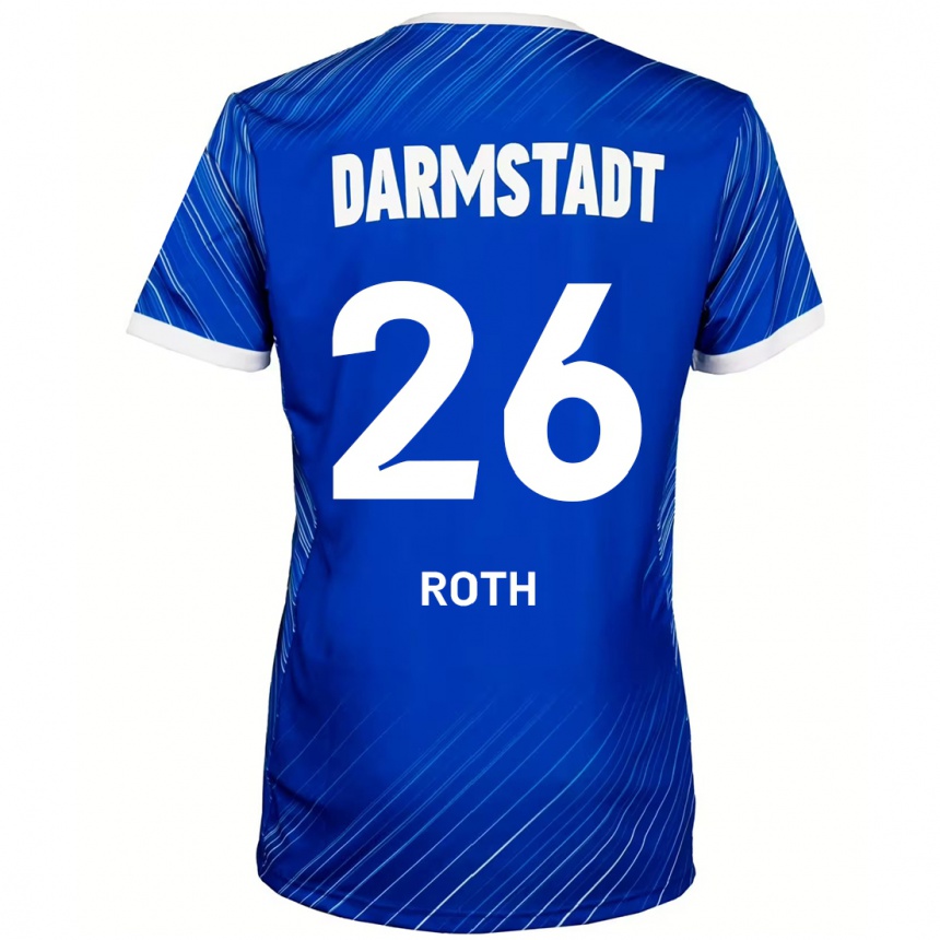 Niño Fútbol Camiseta Maximilian Roth #26 Azul Blanco 1ª Equipación 2024/25 Perú