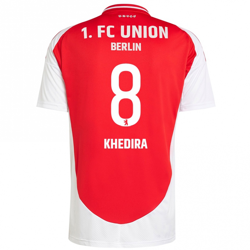 Niño Fútbol Camiseta Rani Khedira #8 Rojo Blanco 1ª Equipación 2024/25 Perú