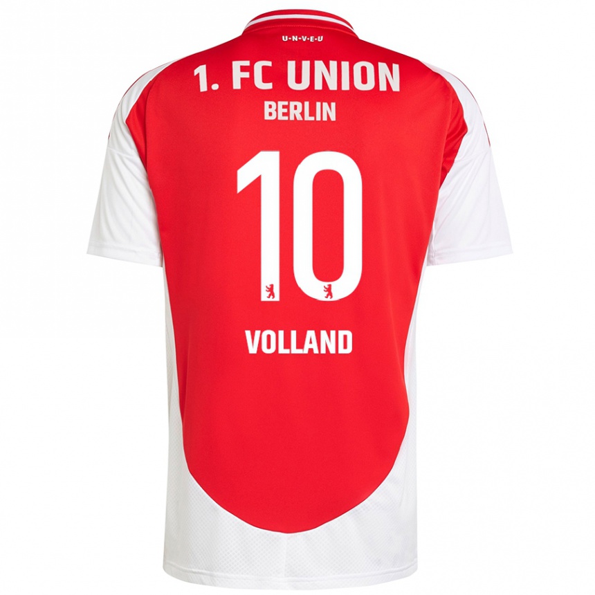 Niño Fútbol Camiseta Kevin Volland #10 Rojo Blanco 1ª Equipación 2024/25 Perú