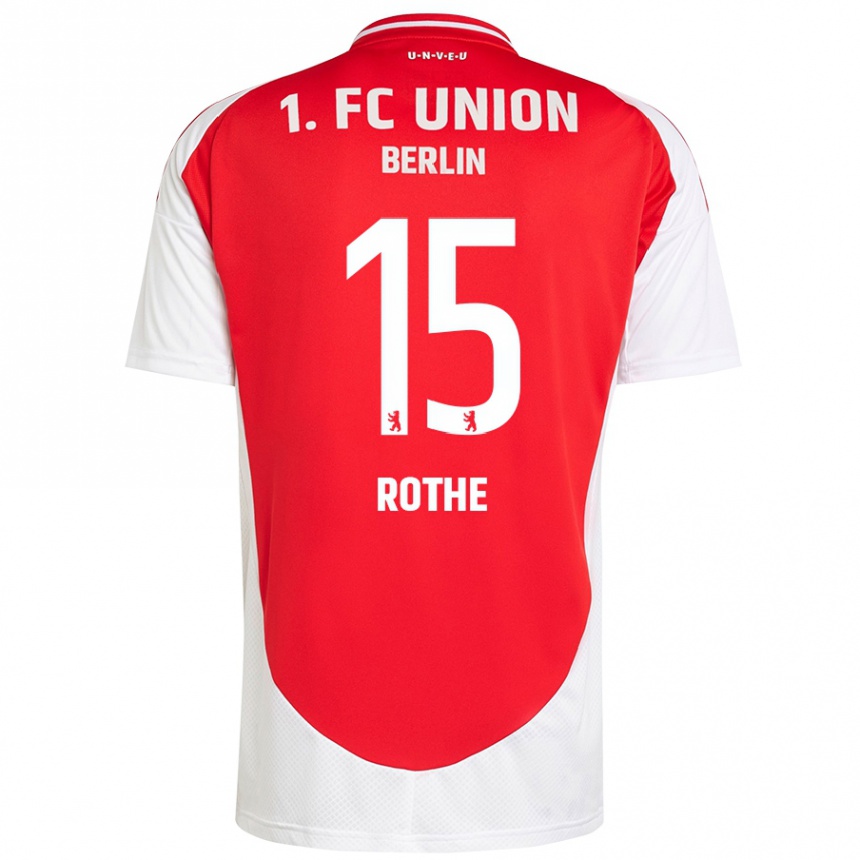 Niño Fútbol Camiseta Tom Rothe #15 Rojo Blanco 1ª Equipación 2024/25 Perú