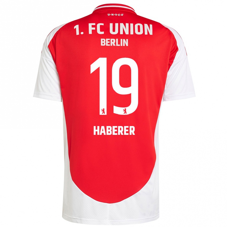 Niño Fútbol Camiseta Janik Haberer #19 Rojo Blanco 1ª Equipación 2024/25 Perú