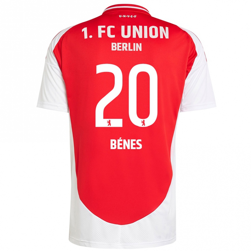 Niño Fútbol Camiseta László Bénes #20 Rojo Blanco 1ª Equipación 2024/25 Perú