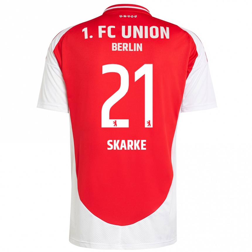 Niño Fútbol Camiseta Tim Skarke #21 Rojo Blanco 1ª Equipación 2024/25 Perú