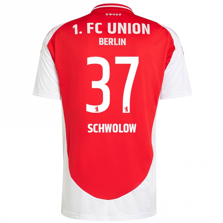 Niño Fútbol Camiseta Alexander Schwolow #37 Rojo Blanco 1ª Equipación 2024/25 Perú