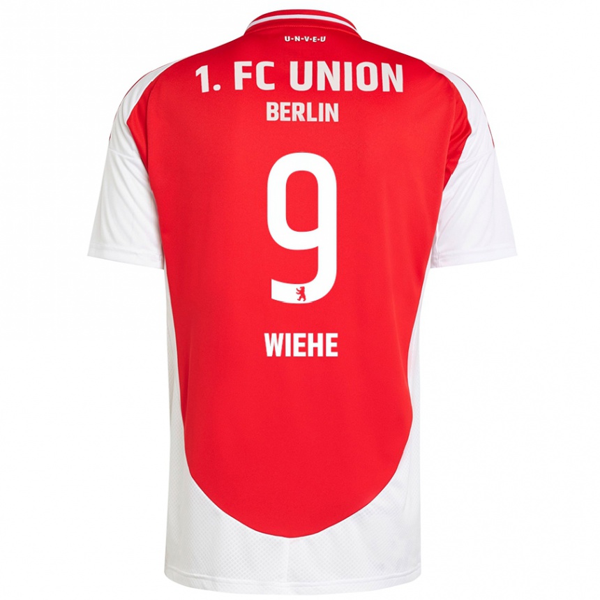 Niño Fútbol Camiseta Jakob Wiehe #9 Rojo Blanco 1ª Equipación 2024/25 Perú