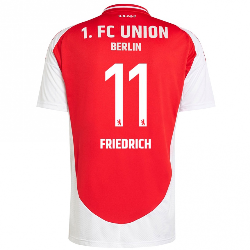 Niño Fútbol Camiseta Julien Friedrich #11 Rojo Blanco 1ª Equipación 2024/25 Perú