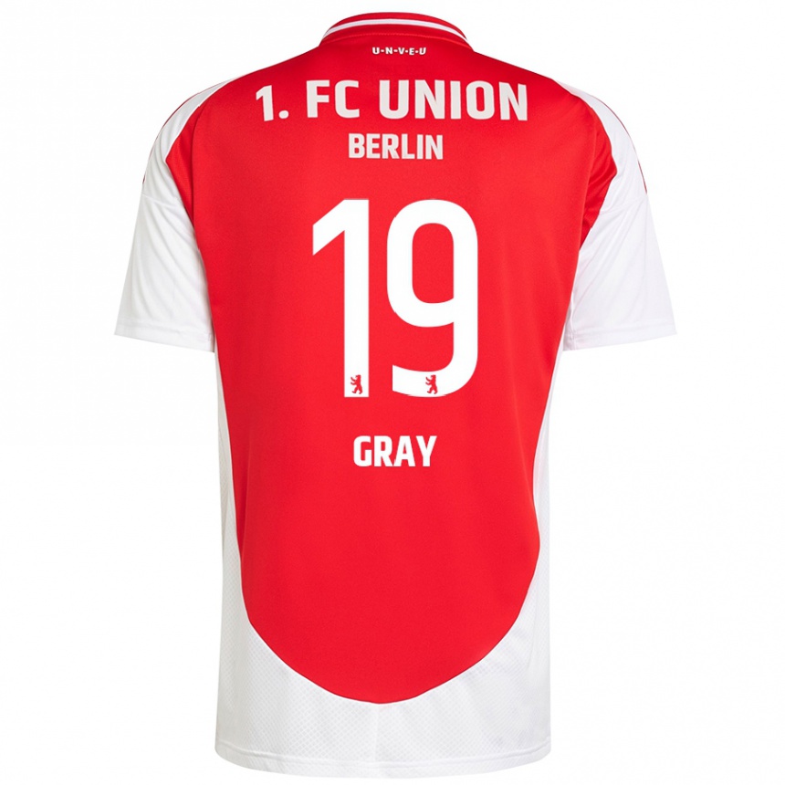 Niño Fútbol Camiseta Mekhi Gray #19 Rojo Blanco 1ª Equipación 2024/25 Perú