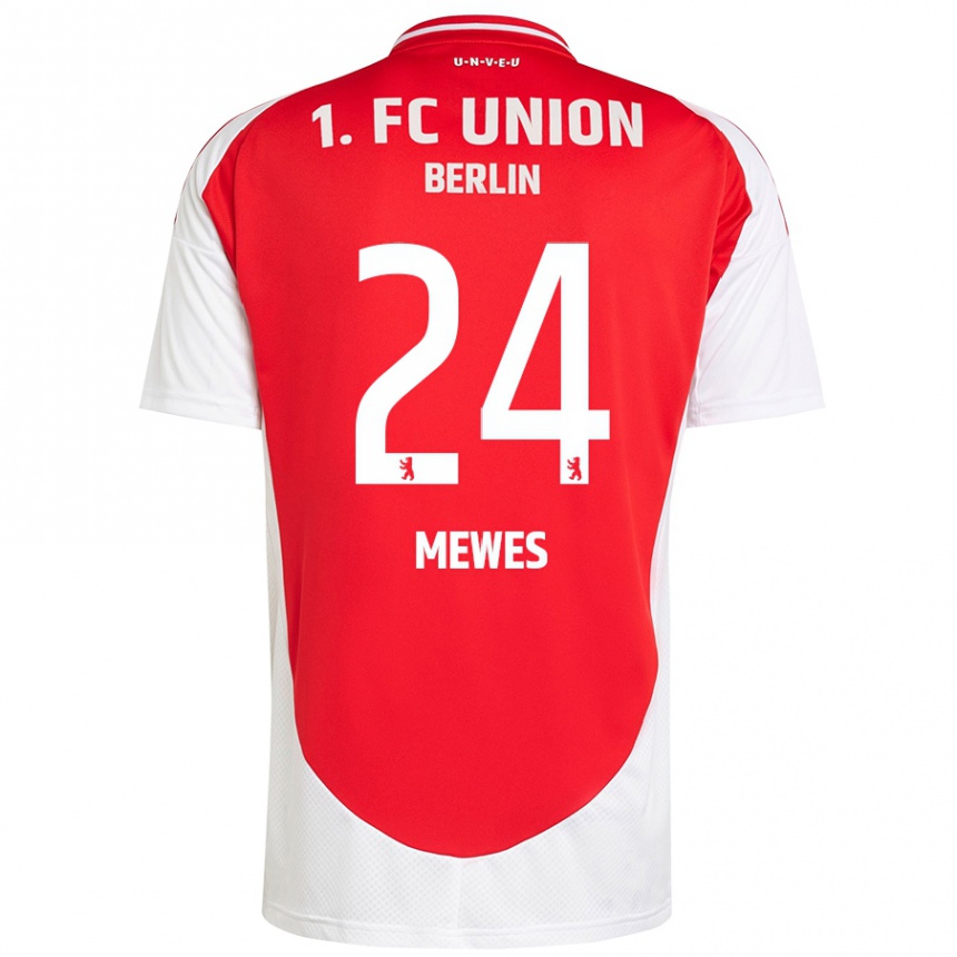 Niño Fútbol Camiseta Gennaro Mewes #24 Rojo Blanco 1ª Equipación 2024/25 Perú