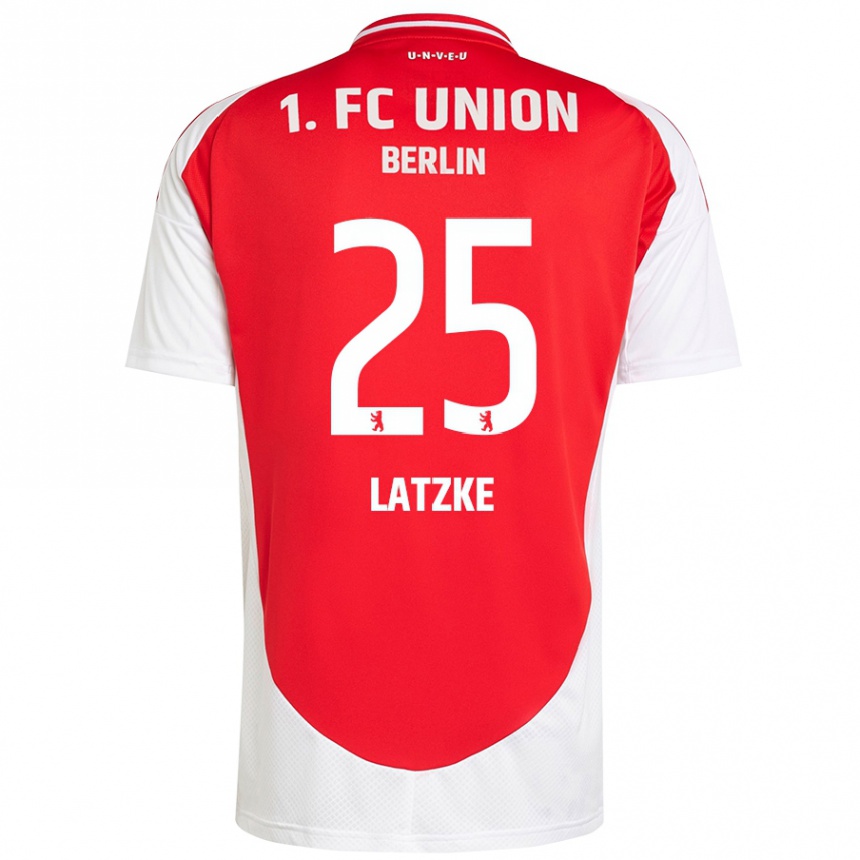 Niño Fútbol Camiseta Jannes Latzke #25 Rojo Blanco 1ª Equipación 2024/25 Perú