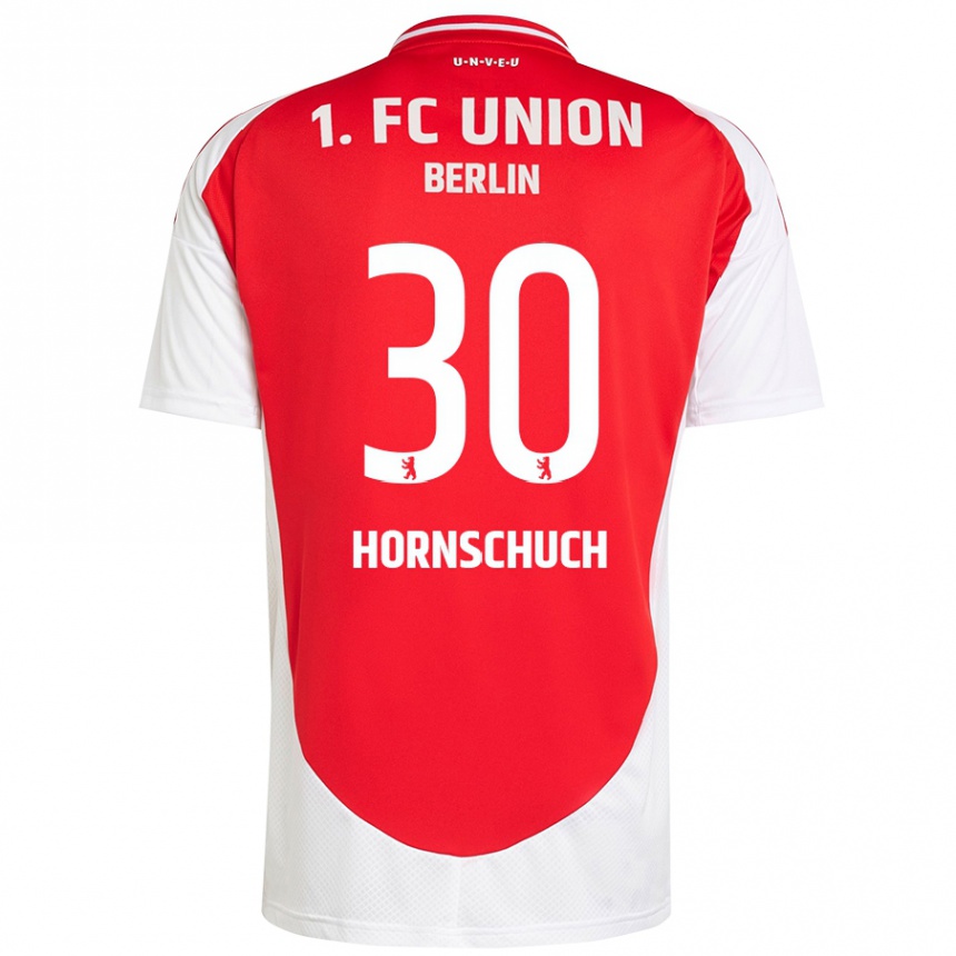 Niño Fútbol Camiseta Sarah Hornschuch #30 Rojo Blanco 1ª Equipación 2024/25 Perú