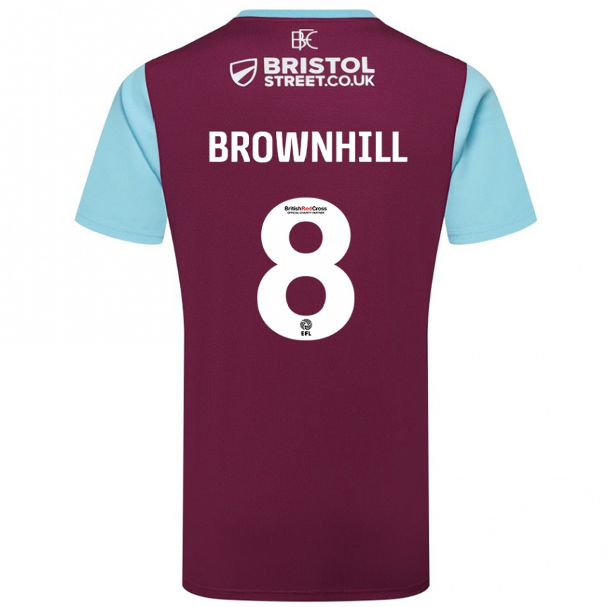 Niño Fútbol Camiseta Josh Brownhill #8 Borgoña Azul Cielo 1ª Equipación 2024/25 Perú