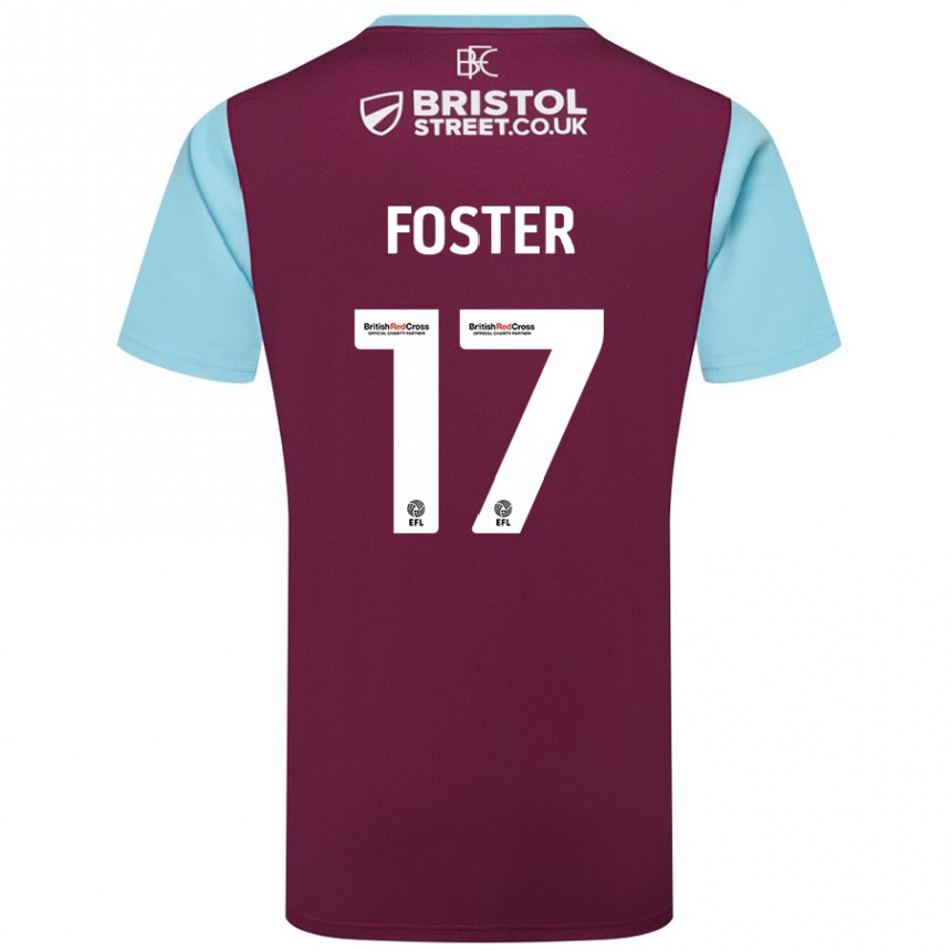 Niño Fútbol Camiseta Lyle Foster #17 Borgoña Azul Cielo 1ª Equipación 2024/25 Perú