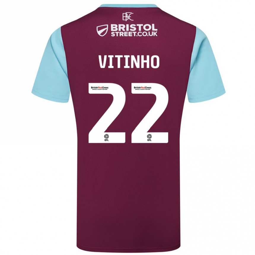 Niño Fútbol Camiseta Vitinho #22 Borgoña Azul Cielo 1ª Equipación 2024/25 Perú