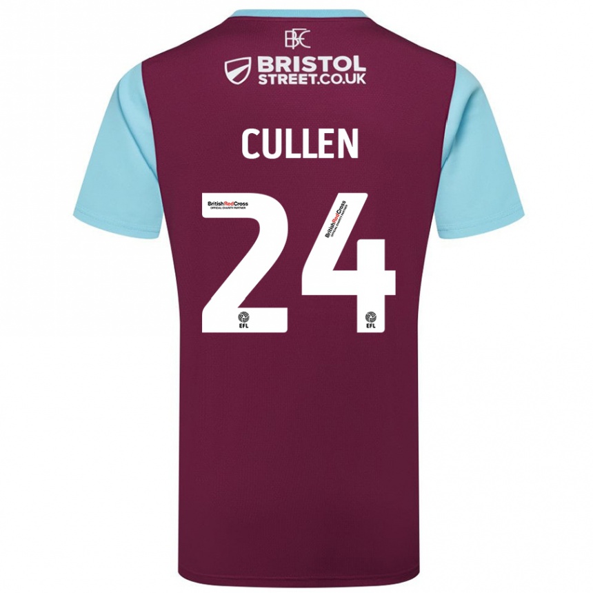 Niño Fútbol Camiseta Josh Cullen #24 Borgoña Azul Cielo 1ª Equipación 2024/25 Perú