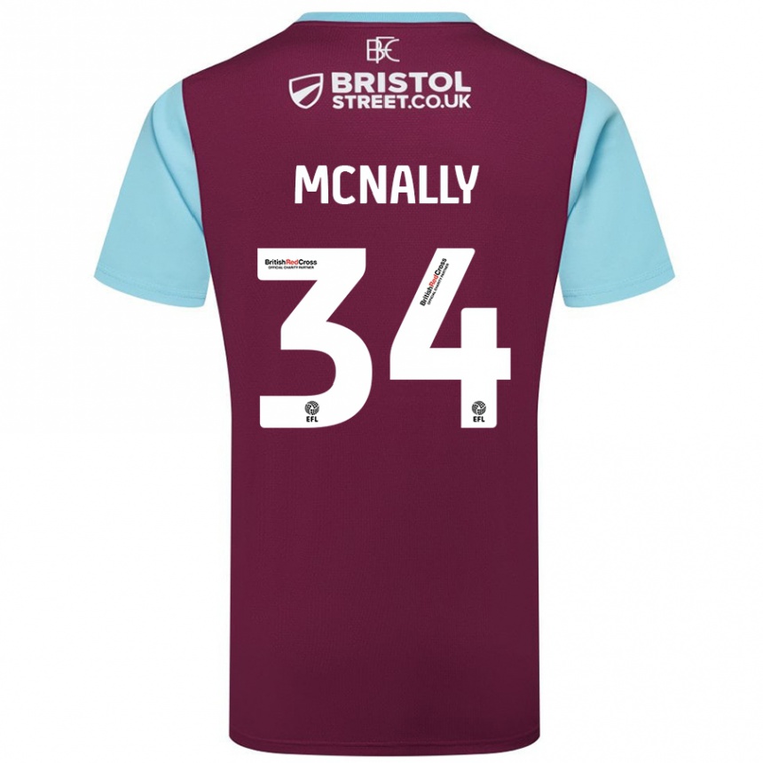 Niño Fútbol Camiseta Luke Mcnally #34 Borgoña Azul Cielo 1ª Equipación 2024/25 Perú