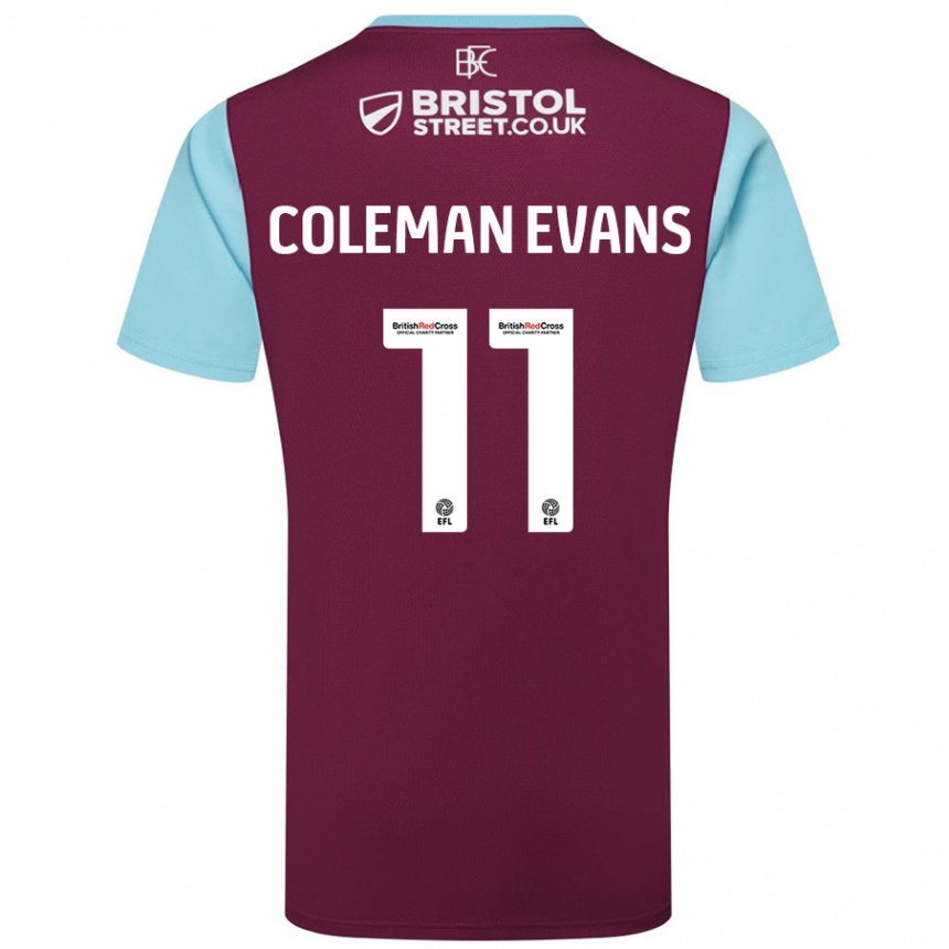 Niño Fútbol Camiseta Amaya Coleman-Evans #11 Borgoña Azul Cielo 1ª Equipación 2024/25 Perú