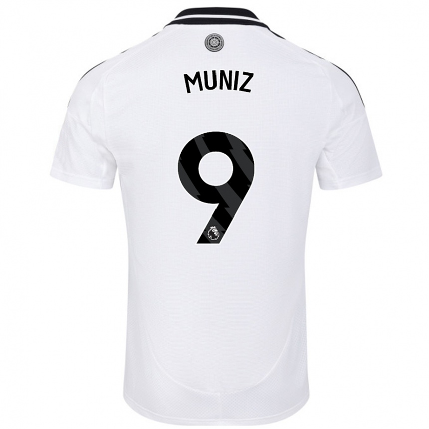 Niño Fútbol Camiseta Rodrigo Muniz #9 Blanco 1ª Equipación 2024/25 Perú