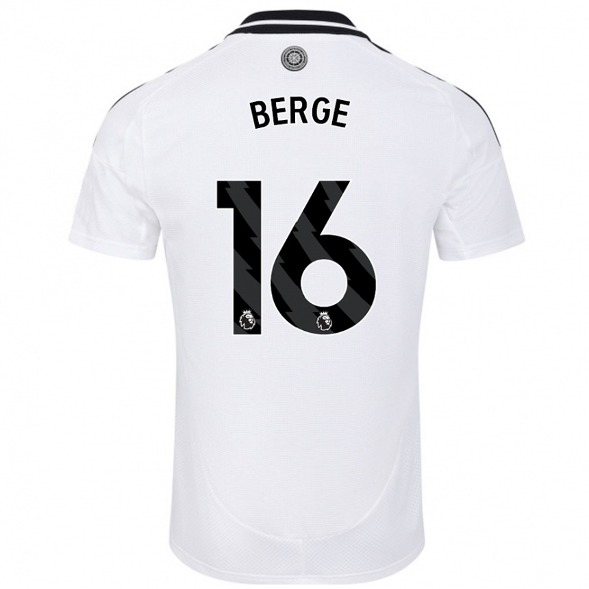 Niño Fútbol Camiseta Sander Berge #16 Blanco 1ª Equipación 2024/25 Perú