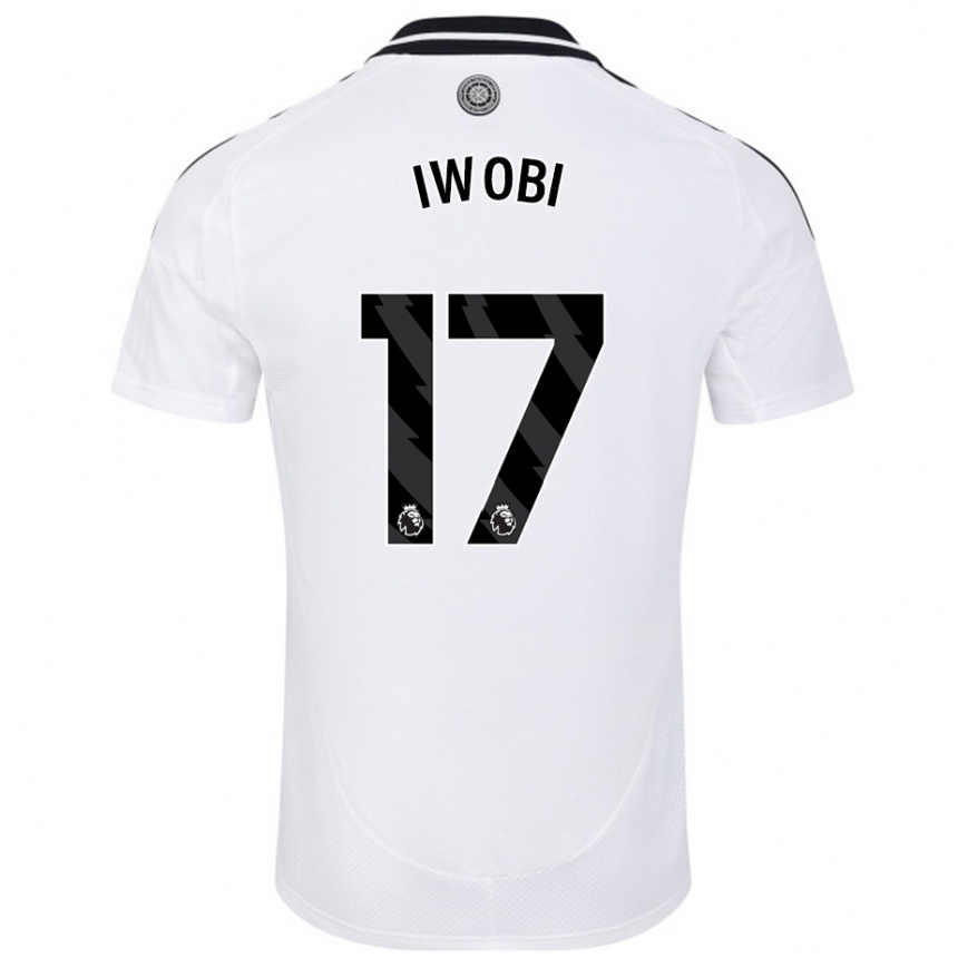 Niño Fútbol Camiseta Alex Iwobi #17 Blanco 1ª Equipación 2024/25 Perú