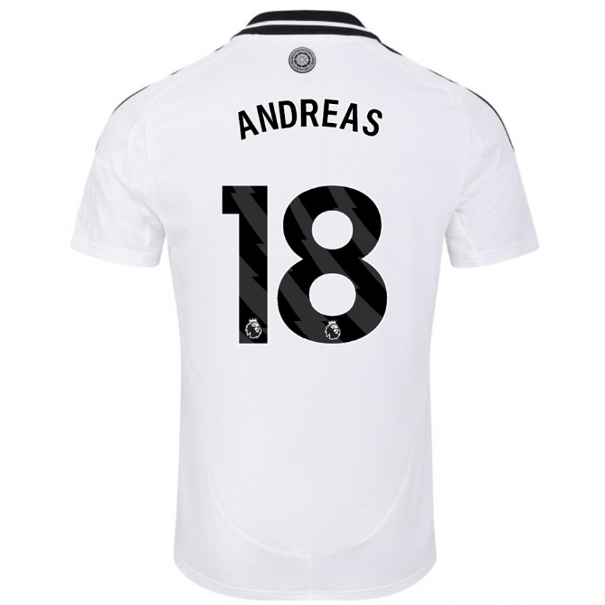 Niño Fútbol Camiseta Andreas Pereira #18 Blanco 1ª Equipación 2024/25 Perú