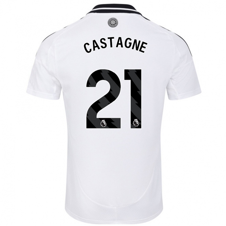 Niño Fútbol Camiseta Timothy Castagne #21 Blanco 1ª Equipación 2024/25 Perú