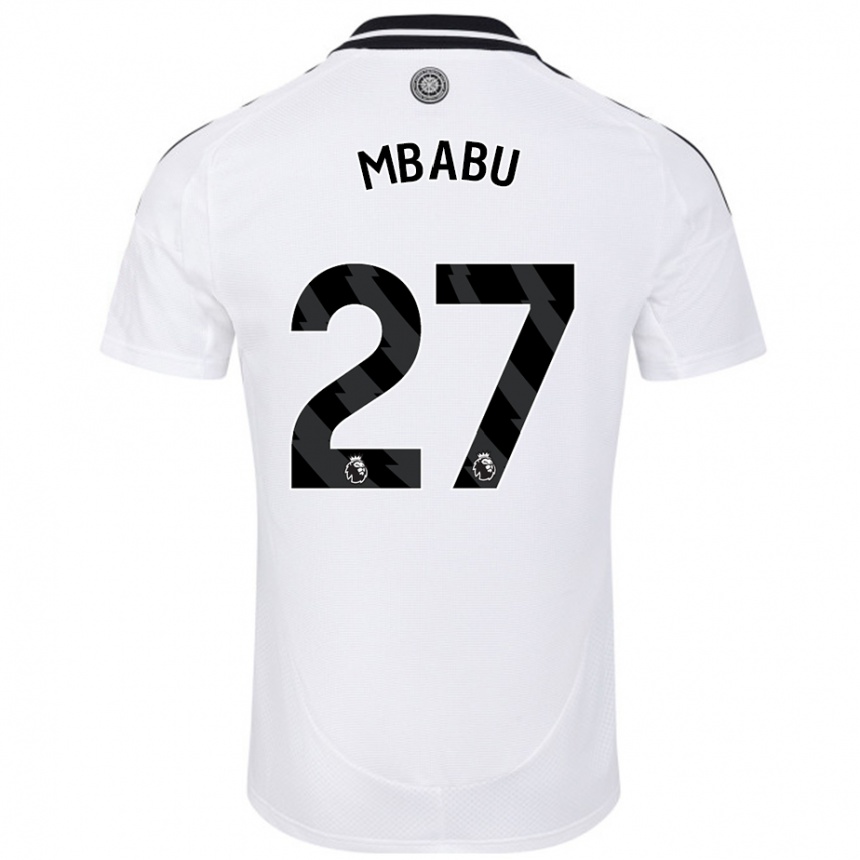 Niño Fútbol Camiseta Kevin Mbabu #27 Blanco 1ª Equipación 2024/25 Perú