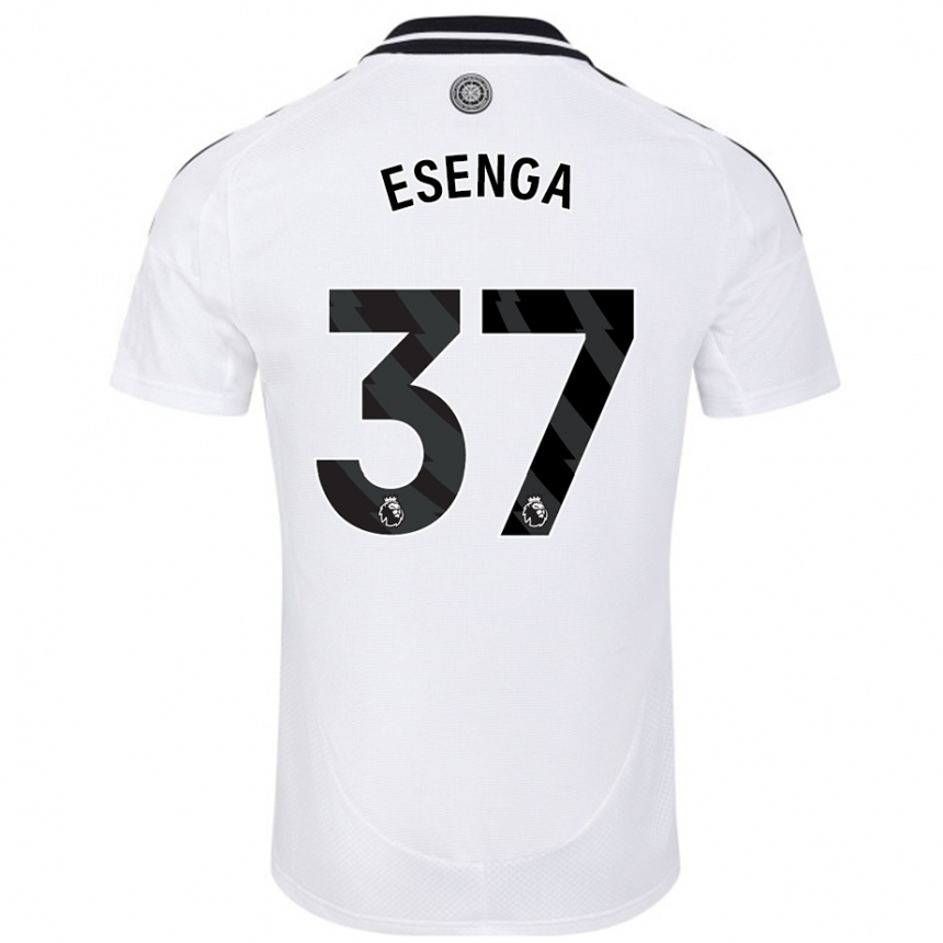 Niño Fútbol Camiseta Jonathan Esenga #37 Blanco 1ª Equipación 2024/25 Perú